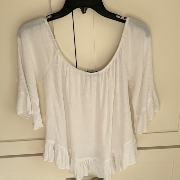 Ambiance White Ruffled Blouse - Picture 3 of 4